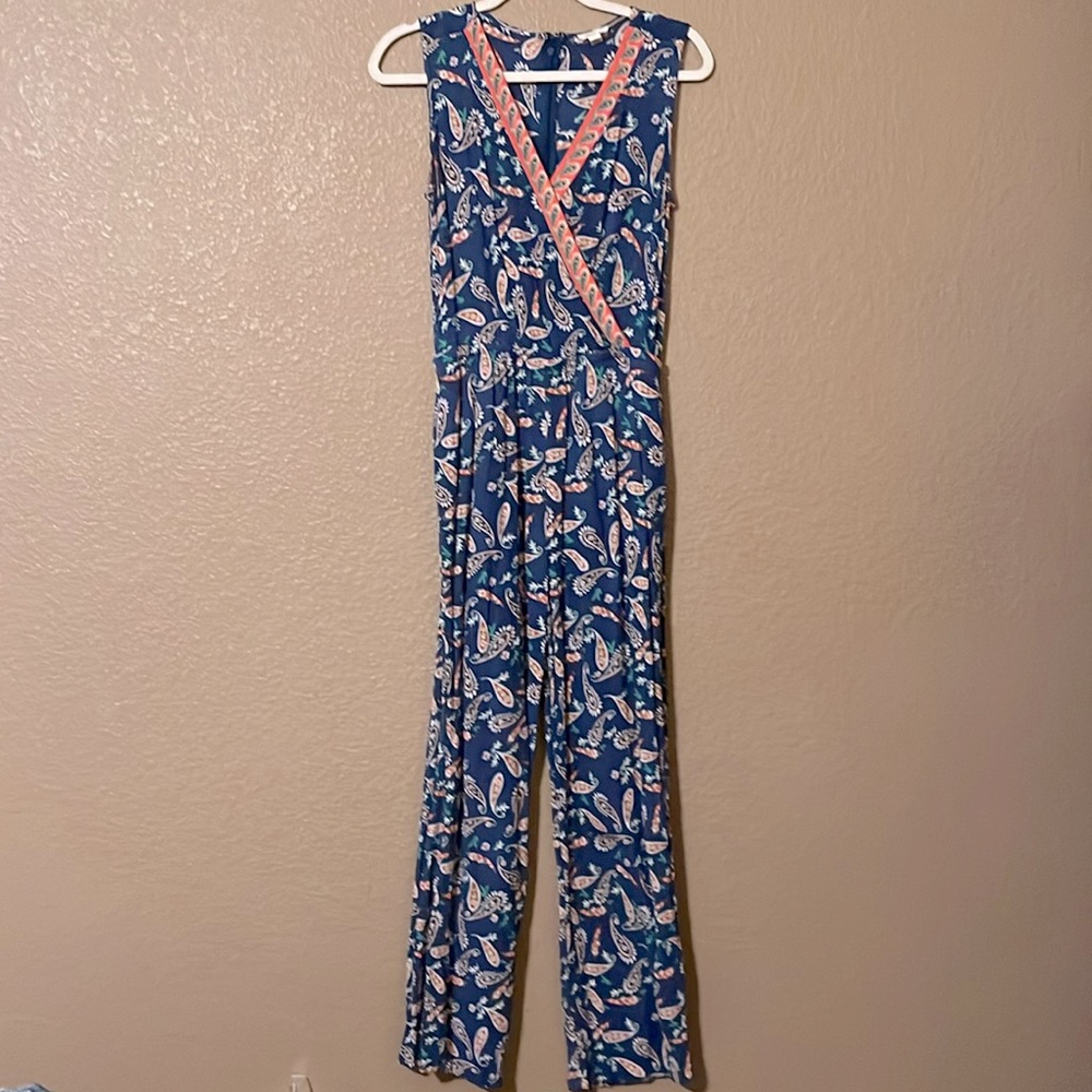 Westport Blue and Peach Paisley Jumpsuit